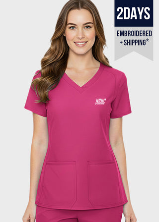 Free Embroidery HeedFit Women's Shaped Shoulder Seam Scrub Top