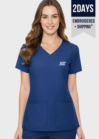 Free Embroidery HeedFit Women's Shaped Shoulder Seam Scrub Top