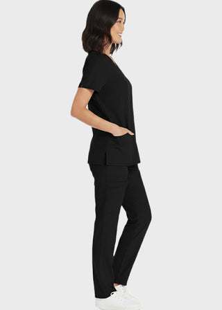 HeedFit Women's V-Neck Nursing Scrub Top with Three Pockets