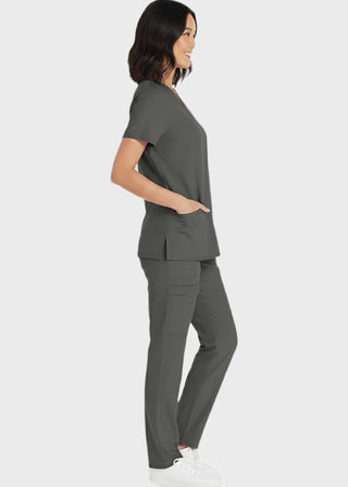 HeedFit Women's V-Neck Nursing Scrub Top with Three Pockets