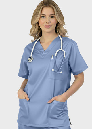HeedFit Unisex 27.5 Inches V-Neck Four Pocket Scrub Top