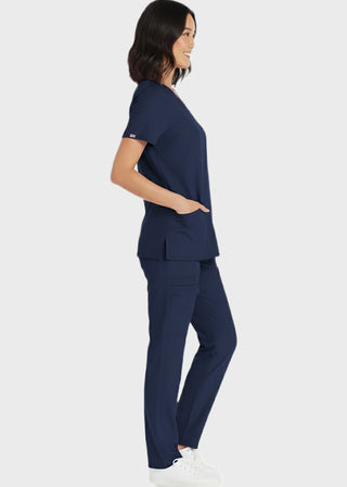 HeedFit Women's V-Neck Nursing Scrub Top with Three Pockets