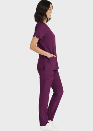 HeedFit Women's V-Neck Nursing Scrub Top with Three Pockets