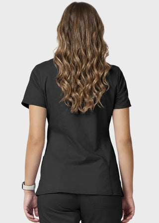 Free Embroidery HeedFit Women's 3-Pocket Mock Wrap Scrub Top
