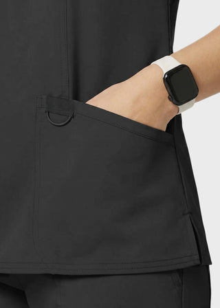 Free Embroidery HeedFit Women's 3-Pocket Mock Wrap Scrub Top