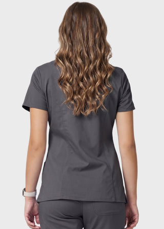 Free Embroidery HeedFit Women's 3-Pocket Mock Wrap Scrub Top
