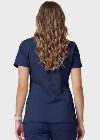 Free Embroidery HeedFit Women's 3-Pocket Mock Wrap Scrub Top