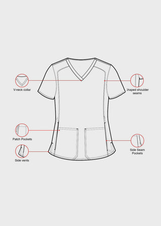 Free Embroidery HeedFit Women's Side Pocket Scrub Top