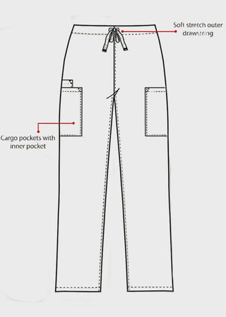 HeedFit Unisex 31 Inches Drawstring Cargo Scrub Pant