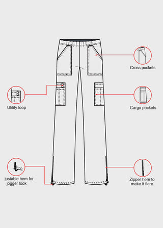 HeedFit Women's 3 Style in 1 Bottom Scrub Pant