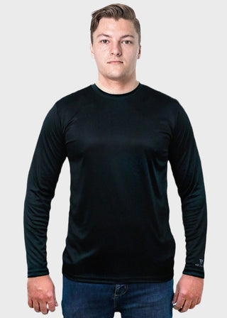 HeedFit Men 28 Inches Long Sleeve Moisture Wicking T-Shirt