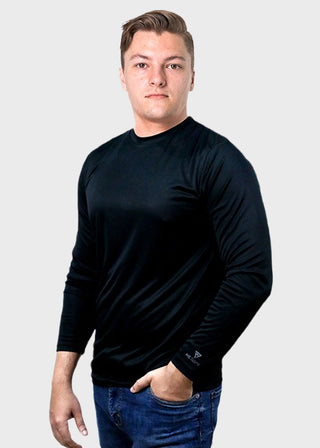 HeedFit Men 28 Inches Long Sleeve Moisture Wicking T-Shirt