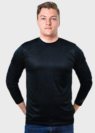 HeedFit Men 28 Inches Long Sleeve Moisture Wicking T-Shirt