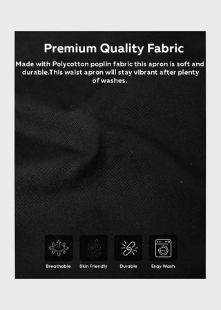 HeedFit Unisex 11.5 Inches Black Waist Apron