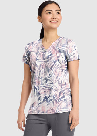 Healing Hands HH Purple Label Unisex Amanda Print Top in Serene Safari