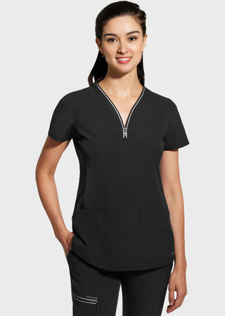 Healing Hands 360 Women's Sonia Zip Y-Neck Scrub Top