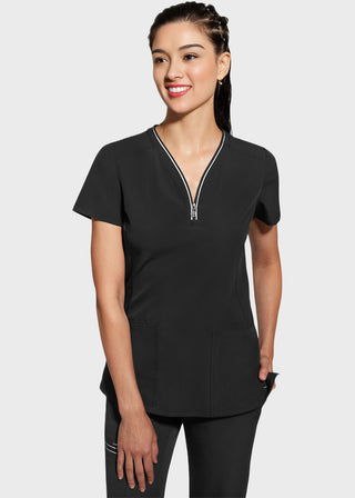 Healing Hands 360 Women's Sonia Zip Y-Neck Scrub Top