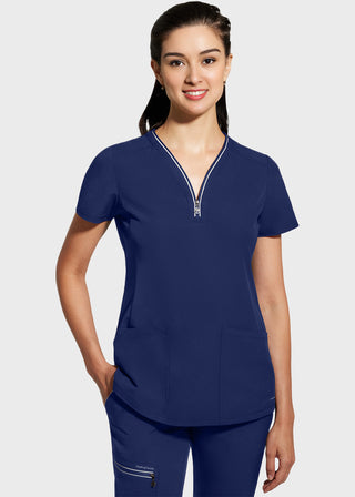 Healing Hands 360 Women's Sonia Zip Y-Neck Scrub Top