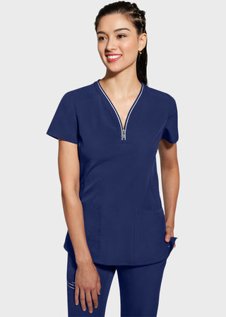 Healing Hands 360 Women's Sonia Zip Y-Neck Scrub Top
