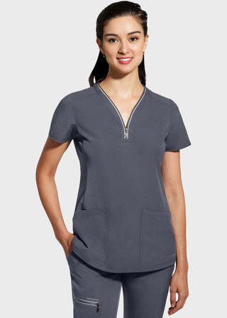 Healing Hands 360 Women's Sonia Zip Y-Neck Scrub Top