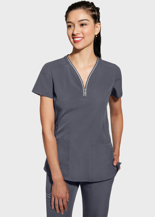 Healing Hands 360 Women's Sonia Zip Y-Neck Scrub Top