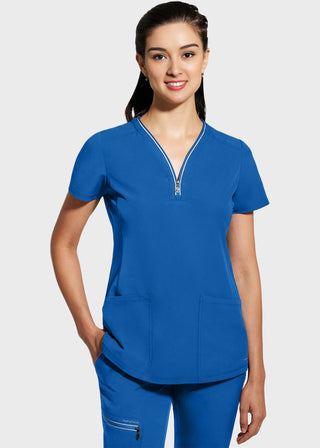 Healing Hands 360 Women's Sonia Zip Y-Neck Scrub Top