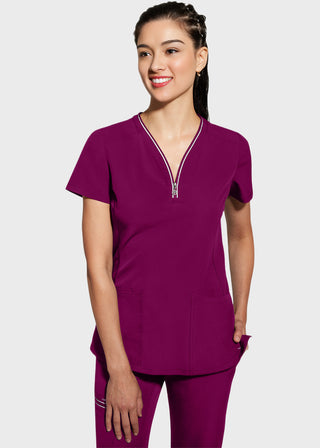 Healing Hands 360 Women's Sonia Zip Y-Neck Scrub Top