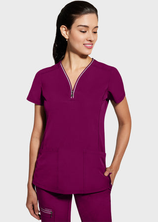 Healing Hands 360 Women's Sonia Zip Y-Neck Scrub Top