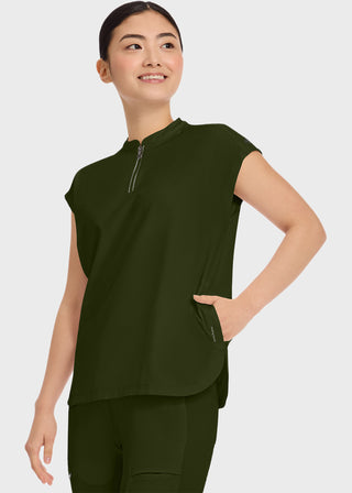 Healing Hands 360 Women's Sandy Zip Mandarin Collar Scrub Top