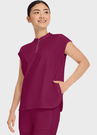 Healing Hands 360 Women's Sandy Zip Mandarin Collar Scrub Top
