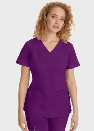 Healing Hands Women's Jill Top Curved V-Neck Top