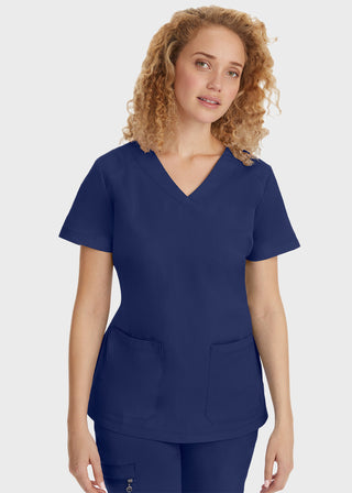 Healing Hands Women's Jill Top Curved V-Neck Top