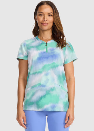 Healing Hands Women's Blurred Ikat Ivy Top