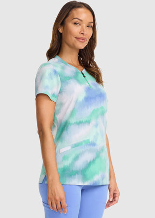 Healing Hands Women's Blurred Ikat Ivy Top