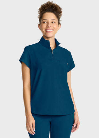 Healing Hands HH QUEST Women's Partial Zip Stand Collar Top