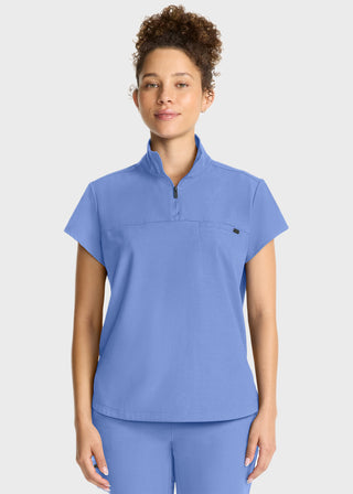 Healing Hands HH QUEST Women's Partial Zip Stand Collar Top