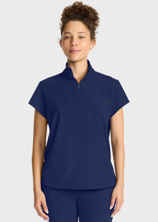Healing Hands HH QUEST Women's Partial Zip Stand Collar Top