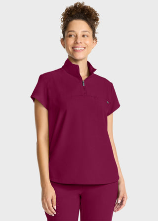 Healing Hands HH QUEST Women's Partial Zip Stand Collar Top