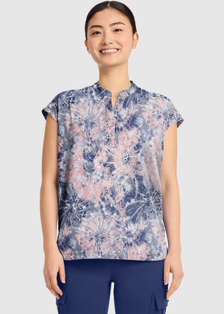 Healing Hands HH QUEST Women's Journey Twilight Tie Dye Print Scrub Top