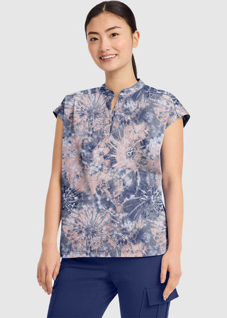 Healing Hands HH QUEST Women's Journey Twilight Tie Dye Print Scrub Top