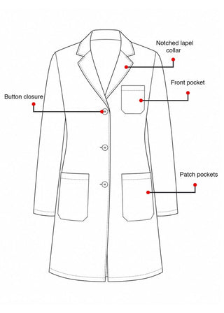 Labcoat HQ Women's 32 Inch Three Pocket Cotton Lab Coat