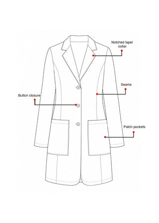 Labcoat HQ Women's Two Pocket 35 Inch Cotton Lab Coat
