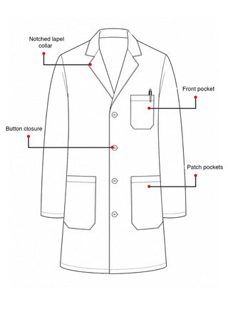 Labcoat HQ Men's 5-Pocket 37" Cotton Lab Coat