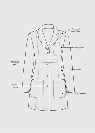 Labcoat HQ Women's 33" Adjustable Belt Lab Coat