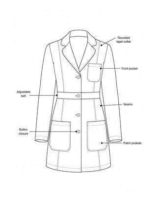 Labcoat HQ Women's 33" Adjustable Belt Cotton Lab Coat