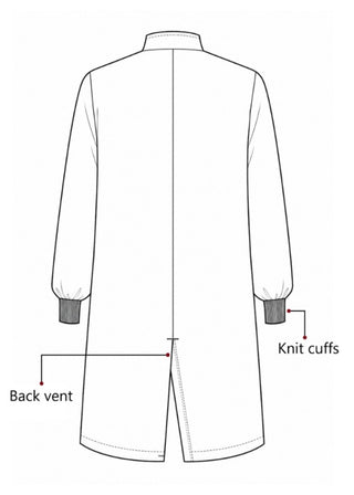 Labcoat HQ Unisex 40" Snap Front 100% Cotton Lab Coat