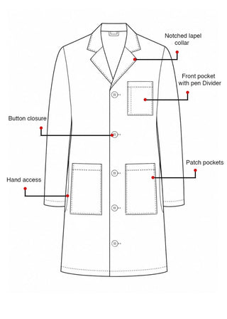 Labcoat HQ 40" Men's 5 Pocket Cotton Lab Coat