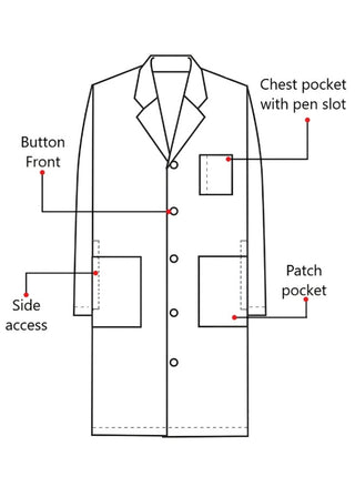 Labcoat HQ Men's 44" Long iPad Cotton Lab Coat