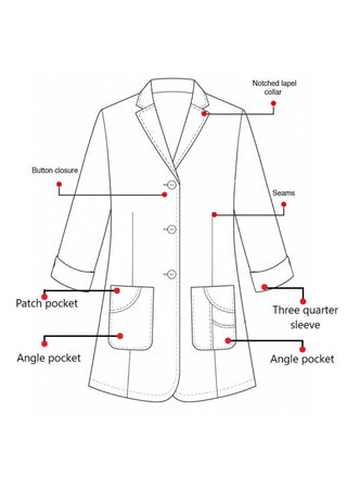 Labcoat HQ 29 Inches Ladies 3/4 Sleeve Cotton Lab Coat