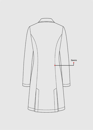 Labcoat HQ Women's 35 inch Stand Up Collar Stretch Labcoat